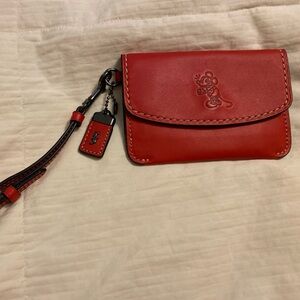 Coach Disney Red Wallet w/Strap